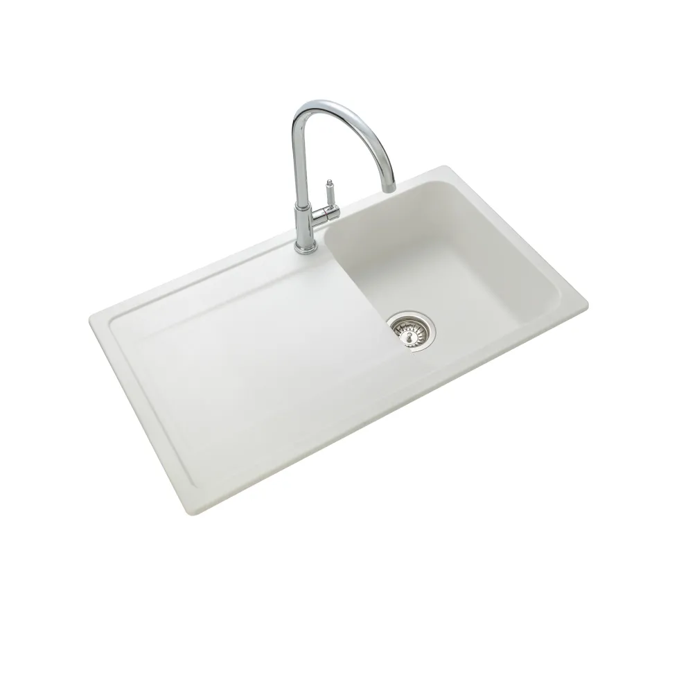 Rangemaster Loa 1 Bowl Igneous Granite Kitchen Sink with Reversible Drainer & Waste Kit - 860 x 500mm