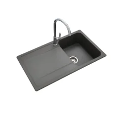 Rangemaster Loa 1 Bowl Igneous Granite Kitchen Sink with Reversible Drainer & Waste Kit - 860 x 500mm