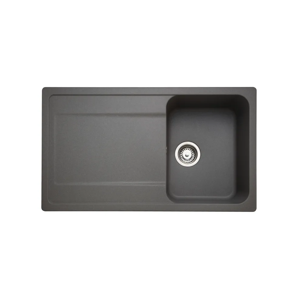 Rangemaster Loa 1 Bowl Igneous Granite Kitchen Sink with Reversible Drainer & Waste Kit - 860 x 500mm