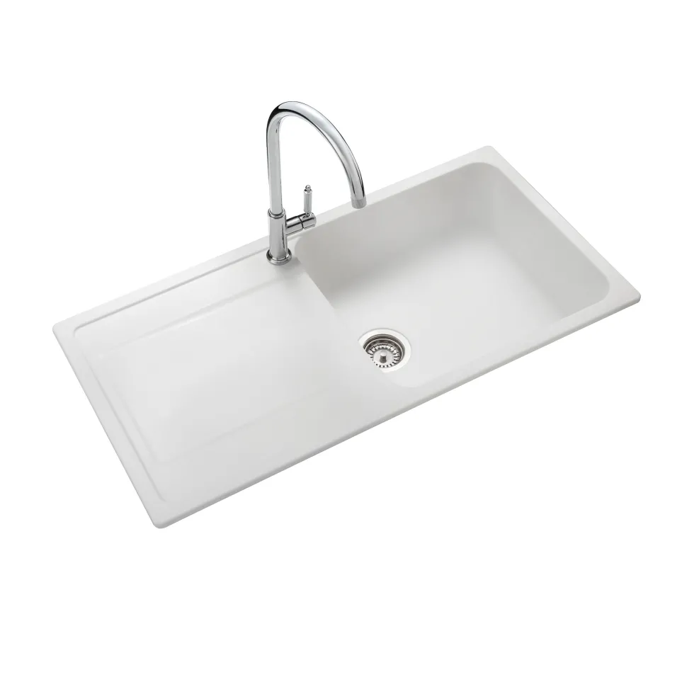 Rangemaster Loa 1 Bowl Igneous Granite Kitchen Sink with Reversible Drainer & Waste Kit - 1000 x 500mm