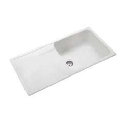 Rangemaster Loa 1 Bowl Igneous Granite Kitchen Sink with Reversible Drainer & Waste Kit - 1000 x 500mm