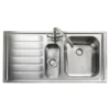 Rangemaster Manhattan 1.5 Bowl Brushed Stainless Steel Sink & Waste Kit with Left Hand Drainer - 1010 x 515mm