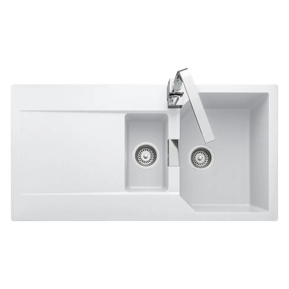 Rangemaster Mayon 1.5 Bowl Igneous Granite Kitchen Sink & Waste Kit with Reversible Drainer - 1000 x 510mm