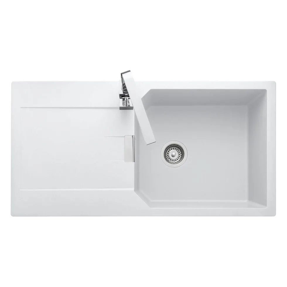 Rangemaster Mayon Large 1 Bowl Igneous Granite Kit Kitchen Sink & Waste Kit with Reversible Drainer - 1000 x 510mm