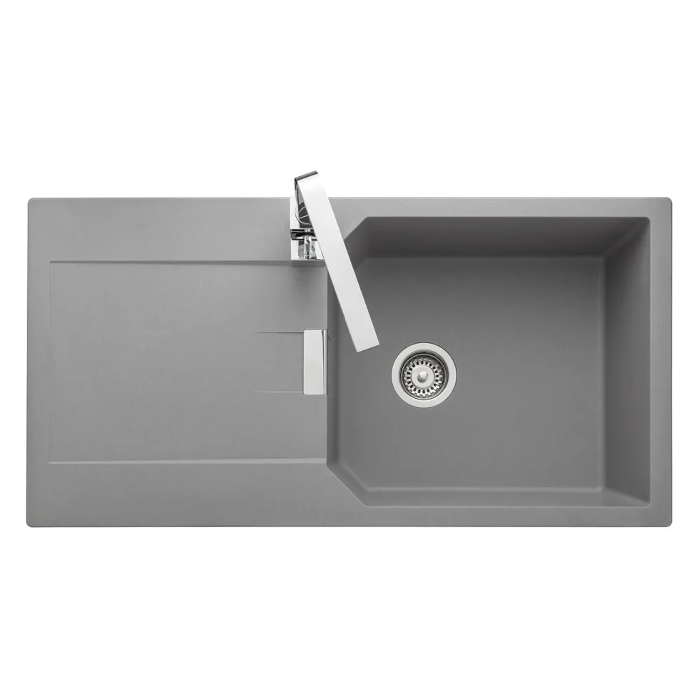 Rangemaster Mayon Large 1 Bowl Igneous Granite Kit Kitchen Sink & Waste Kit with Reversible Drainer - 1000 x 510mm