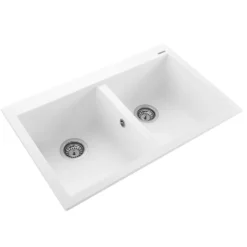 Rangemaster Oridian Inset 2 Bowl Igneous Granite Composite Kitchen Sink & Waste Kit - 790 x 500mm