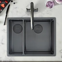 Rangemaster Spectra 1.5 Bowl Inset or Undermount Stainless Steel Kitchen Sink & Waste - 555 x 440mm