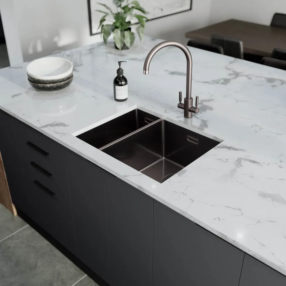 Rangemaster Spectra 1.5 Bowl Inset or Undermount Stainless Steel Kitchen Sink & Waste - 555 x 440mm