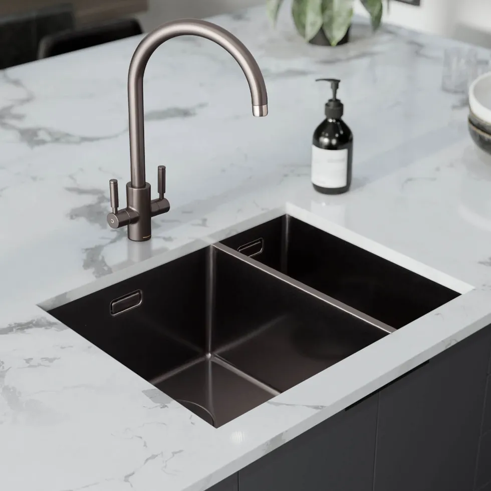 Rangemaster Spectra 1.5 Bowl Inset or Undermount Stainless Steel Kitchen Sink & Waste - 555 x 440mm