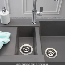 Reginox Amsterdam 1.5 Bowl Granite Composite Kitchen Sink & Waste Kit with Reversible Drainer - 1000 x 500mm