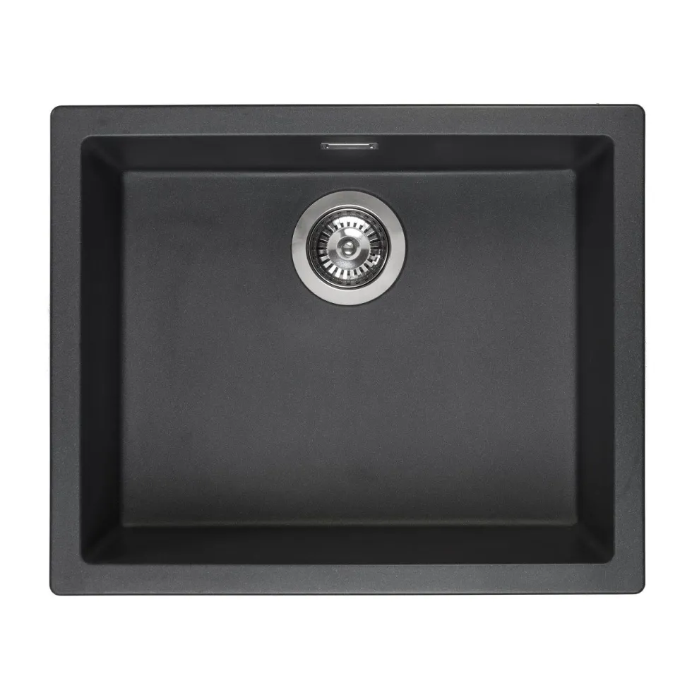 Reginox Amsterdam 50 Single Bowl Granite Composite Inset / Undermount Kitchen Sink & Waste Kit - 560 x 460mm