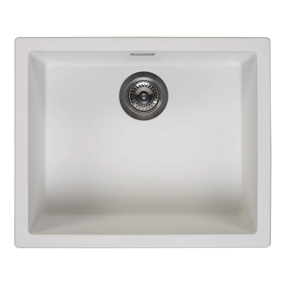Reginox Amsterdam 50 Single Bowl Granite Composite Inset / Undermount Kitchen Sink & Waste Kit - 560 x 460mm