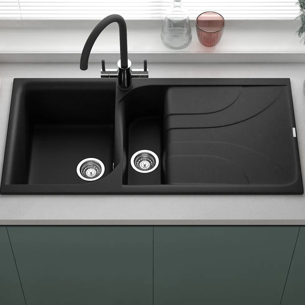 Reginox Ego 1.5 Bowl Composite Kitchen Sink with Reversible Drainer & Waste Kit - 1000 x 500mm