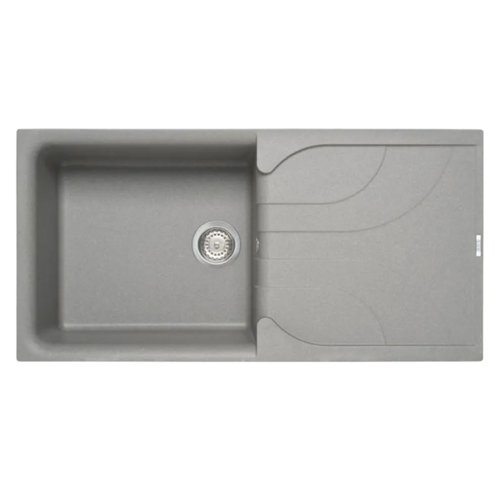 Reginox Ego Granite Composite Large Single Bowl Kitchen Sink with Reversible Drainer & Waste Kit - 1000 x 500mm