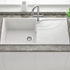 Reginox Ego Granite Composite Large Single Bowl Kitchen Sink with Reversible Drainer & Waste Kit - 1000 x 500mm