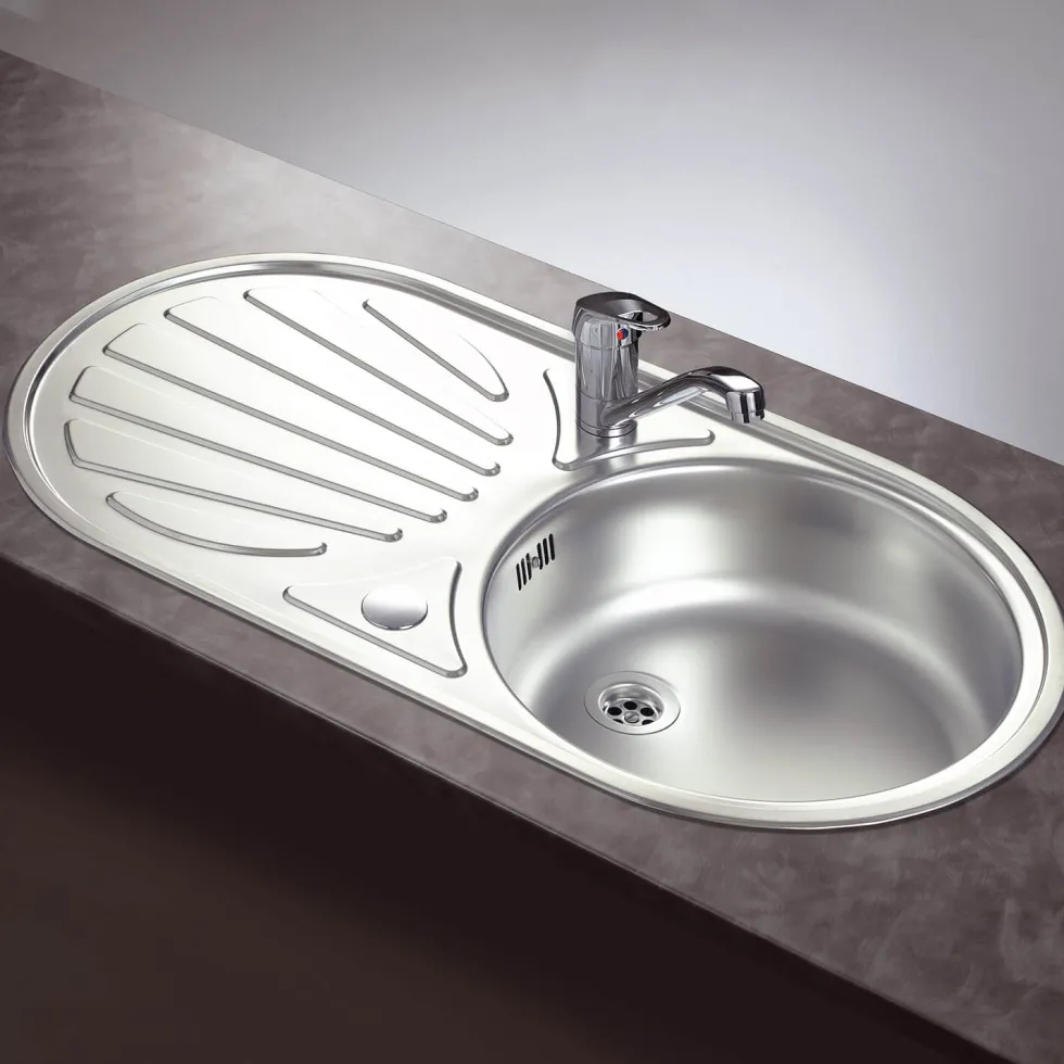 Reginox Galicia Single Bowl Stainless Steel Inset Sink & Waste with Reversible Drainer - 855 x 445mm