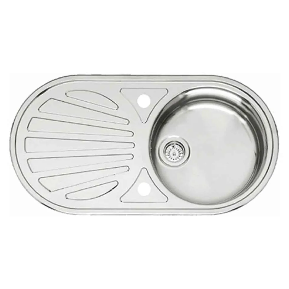 Reginox Galicia Single Bowl Stainless Steel Inset Sink & Waste with Reversible Drainer - 855 x 445mm