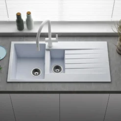 Reginox Harlem 1.5 Bowl Granite Composite Kitchen Sink & Waste Kit - 1000 x 500mm