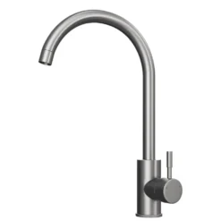 Reginox Harlem 1.5 Bowl Grey Silvery Granite Composite Sink & Waste Kit and Vellamo Revolve Stainless Steel Mono Kitchen Mixer