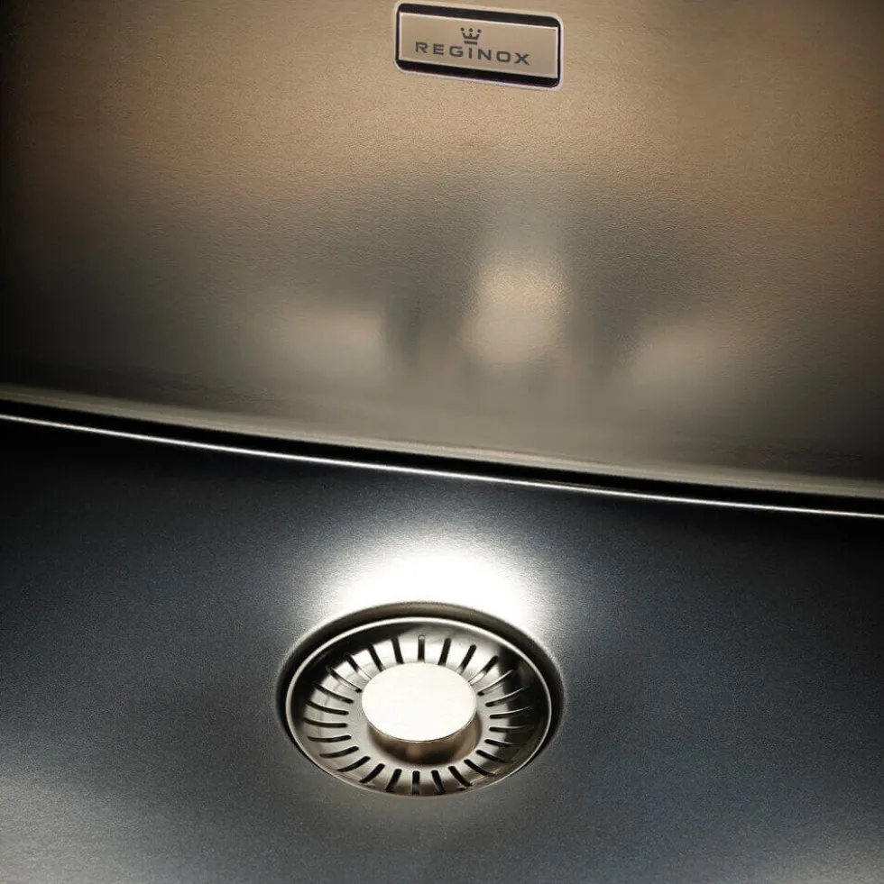 Reginox New York 1 Bowl Undermount or Inset Stainless Steel Kitchen Sink and Integrated Waste - 380 x 440mm