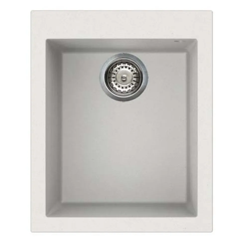 Reginox Quadra Compact Single Bowl Granite Composite Undermount Kitchen sink & Waste Kit - 380 x 440mm