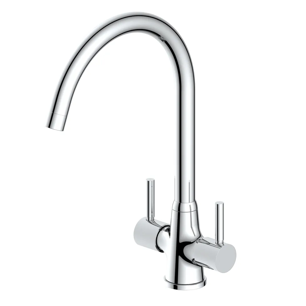 Reginox Thames WRAS Approved Twin Lever Kitchen Sink Mixer Tap - Chrome