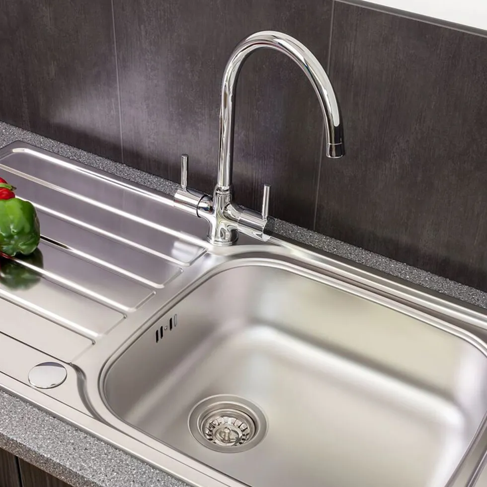 Reginox Thames WRAS Approved Twin Lever Kitchen Sink Mixer Tap - Chrome
