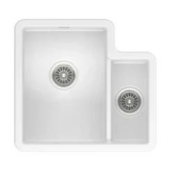 Reginox Tuscany 1.5 Bowl Undermount Ceramic Sink & Waste and Butler & Rose Victoria Traditional Mono Kitchen Mixer Tap