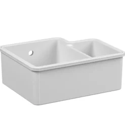 Reginox Tuscany 1.5 Bowl Undermount Ceramic Sink & Waste and Butler & Rose Victoria Traditional Mono Kitchen Mixer Tap
