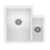 Reginox Tuscany 1.5 Bowl Undermount White Glaze Ceramic Sink & Waste - 557 x 520mm