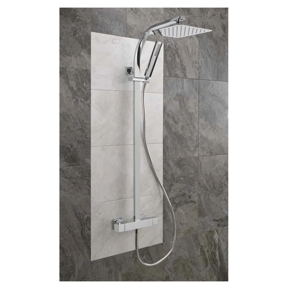 Sagittarius Curve Exposed Thermostatic Shower Valve and Rigid Riser Kit