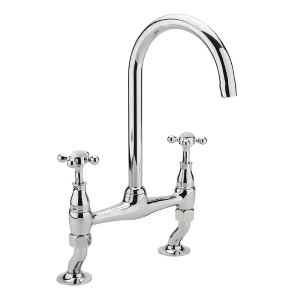 Sagittarius Kensington Bridge Mixer Tap - White