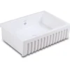 Shaws Bowland Fluted Front White Ceramic Belfast Kitchen Sink - 797 x 535mm