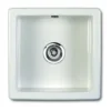 Shaws Classic Square White Ceramic Single Bowl Undermount or Inset Kitchen Sink - 460mm