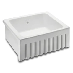 Shaws Original Bowland Ceramic Single Bowl Fluted Front Sink - 595mm x 465mm