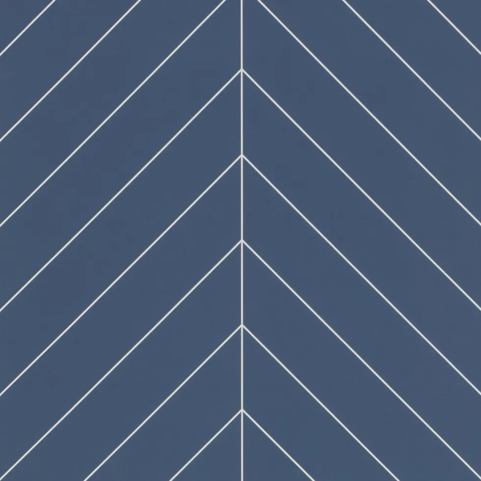 Showerwall Nordice Blue Satin Chevron Laminate Tile - 2400 x 600mm