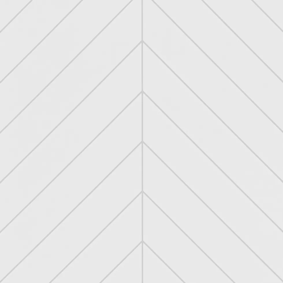 Showerwall Snow White Satin Chevron Laminate Tile - 2400 x 600mm