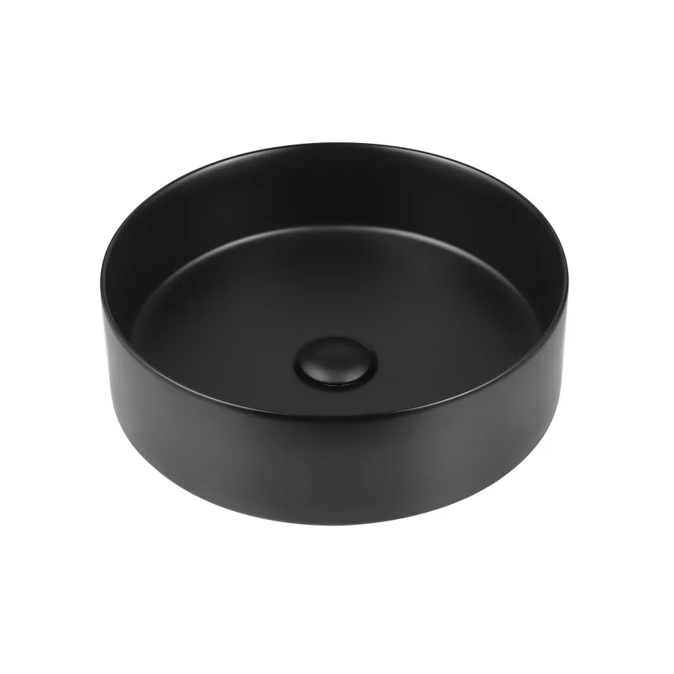 Sophia Matt Black Round Countertop Basin - 355mm