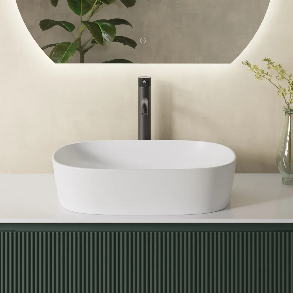 Sophia Matt White Oval Countertop Basin - 500 x 380mm