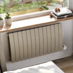 Terma Bergamo Electric Single Panel Horizontal Radiator with VEO Wi-Fi Controlled Heating Element