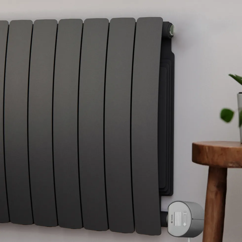 Terma Bergamo Electric Single Panel Horizontal Radiator with VEO Wi-Fi Controlled Heating Element