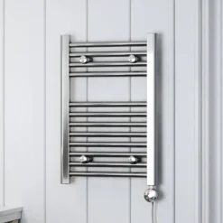Terma Leo Chrome Electric Heated Towel Rail with Heating Element