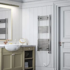 Terma Leo Chrome Electric Heated Towel Rail with Heating Element