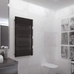 Terma Quadrus Bold One Electric Heated Towel Rail with Heating Element - Metallic Black
