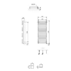 Terma Quadrus Bold One Electric Heated Towel Rail with Heating Element - Metallic Black