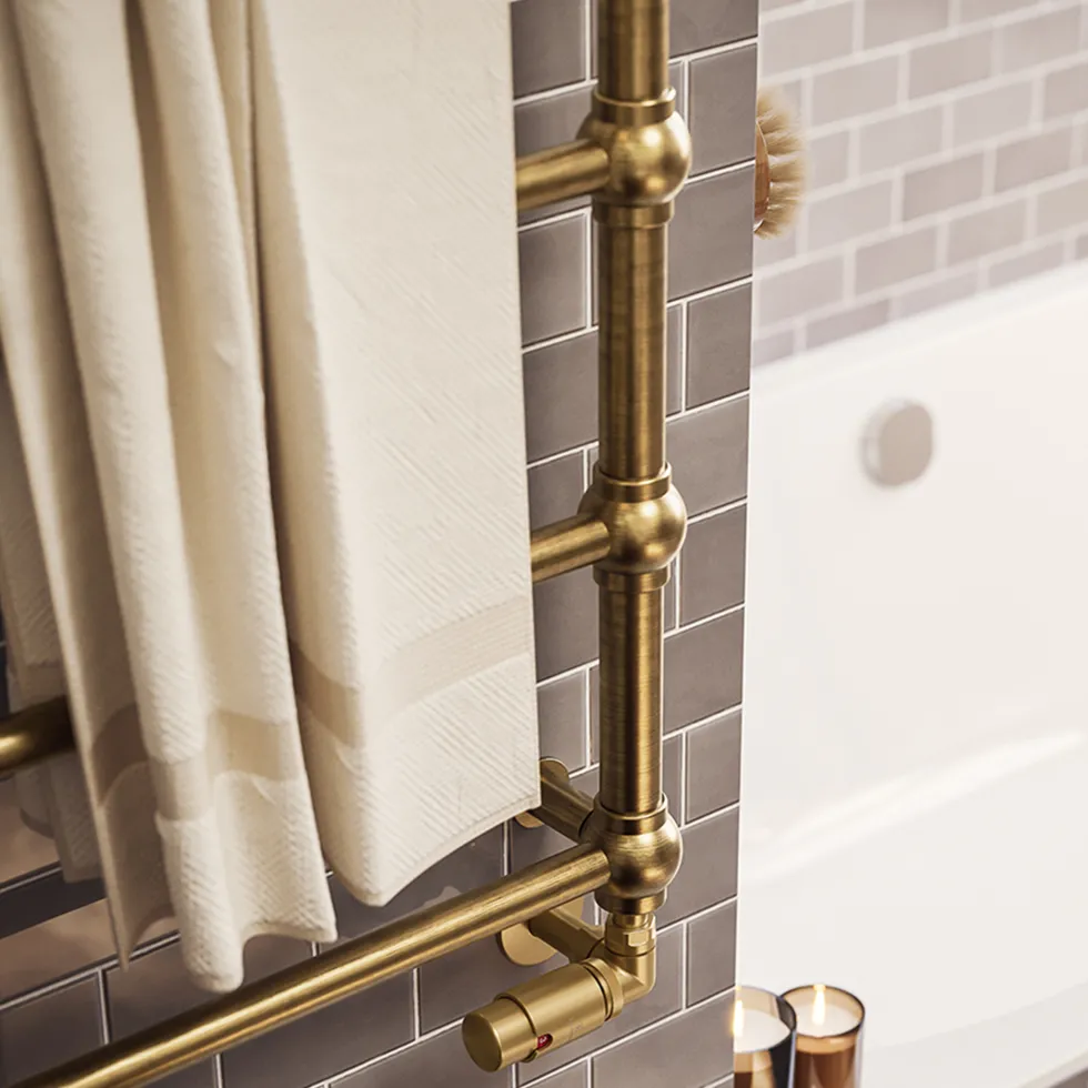 Terma Retro Designer Brushed Brass Heated Towel Rail