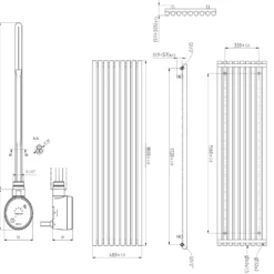 Terma Rolo Room E Single Panel Electric Radiator with MOA Blue Heating Element