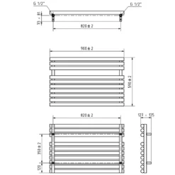 Terma Rolo Towel Electric Heated Towel Rail with Wi-Fi Controlled VEO Heating Element