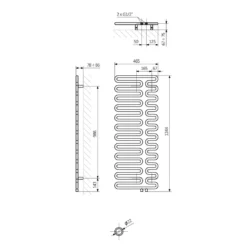 Terma Swale Heated Towel Rail - 1244 x 465mm