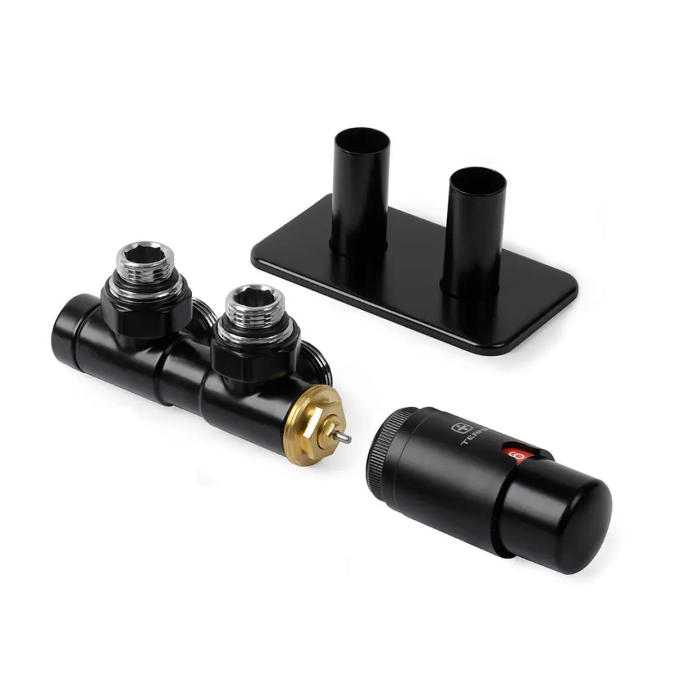 Terma Vario Twins All In One Integrated 50mm Valves with Pipe Masking Set